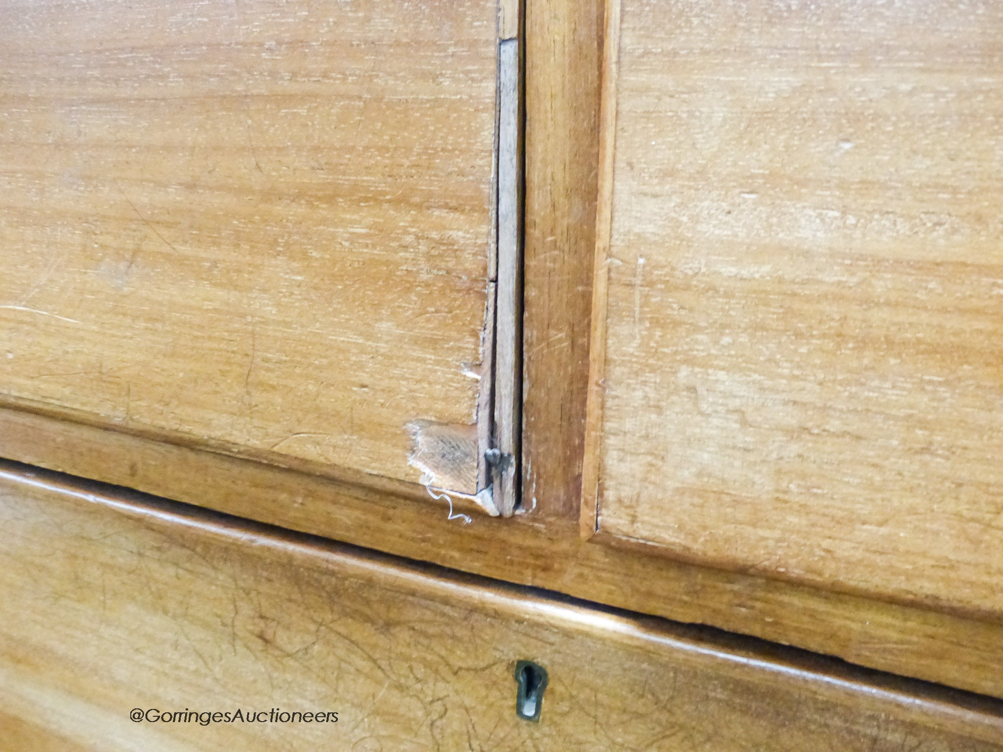 A large Victorian mahogany five drawer chest, width 119cm, depth 50cm, height 122cm